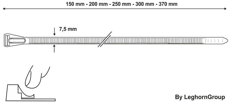 Fascette Riusabili In Nylon Con Chiusura A Strappo Cablesson | Confezione Da 30 Pezzi, Colore Bianco | Organizzatore Per Cavi, Cinghie E Tubicini